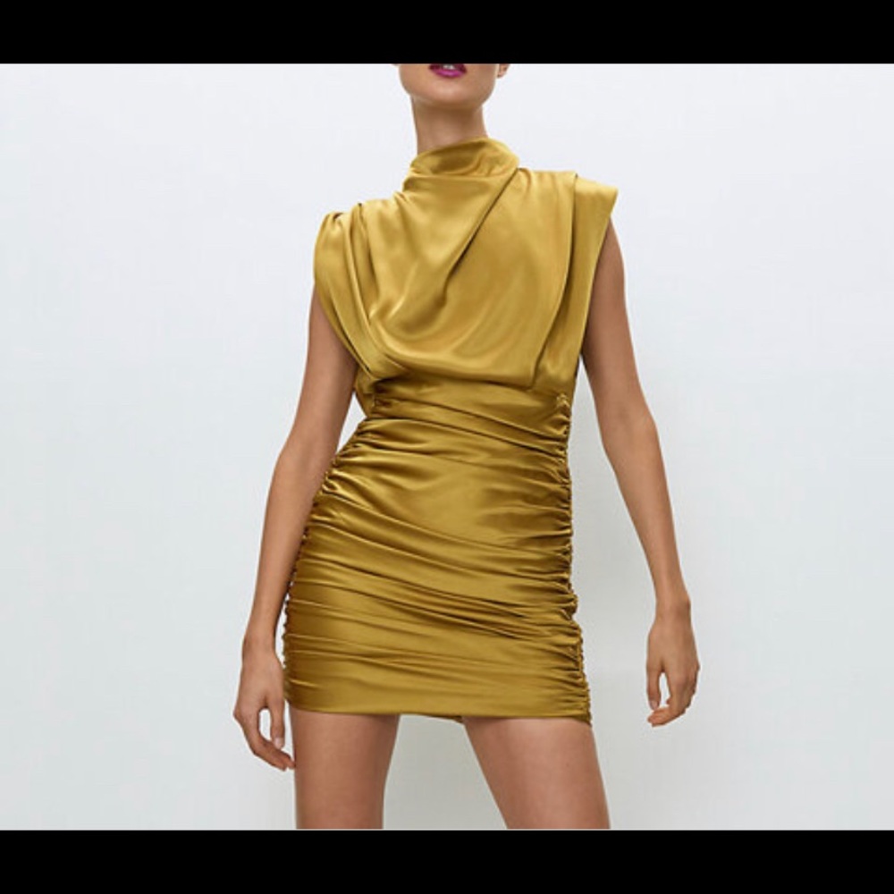 Aritzia gold dress